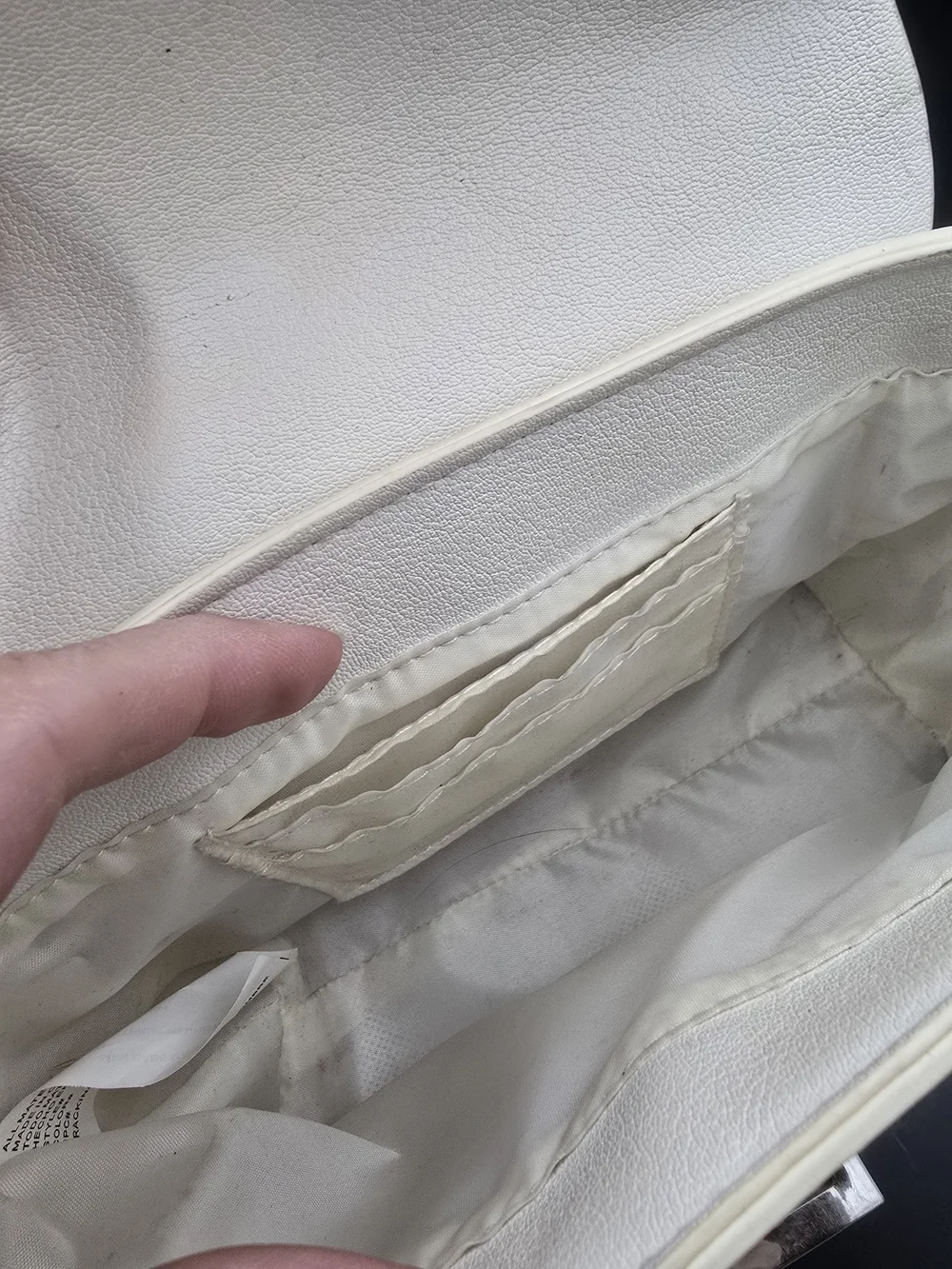 Cream Studded Crossbody Bag with Adjustable Strap